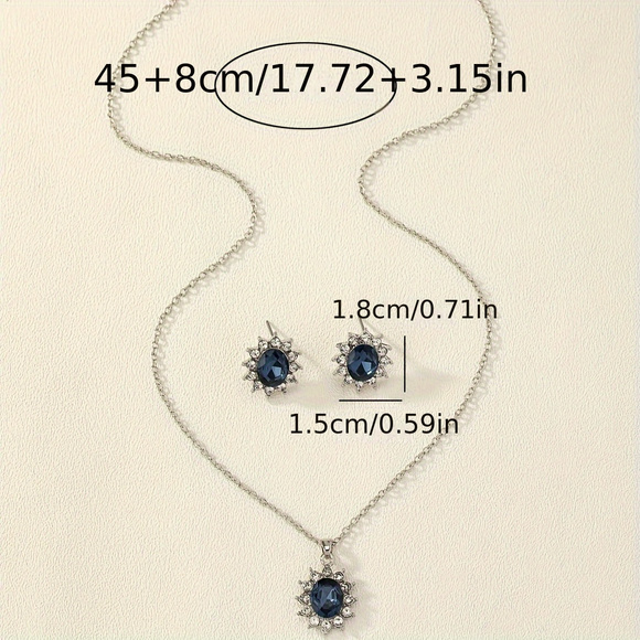 Exquisite Sparkling Flower Jewelry Set, Adorned with Multi-Color Gemston… - Picture 3 of 3